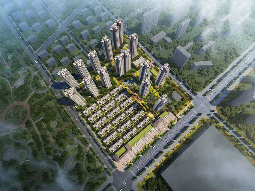 衡阳金钟湖湘院子项目位于珠晖区酃湖万达广场正对面